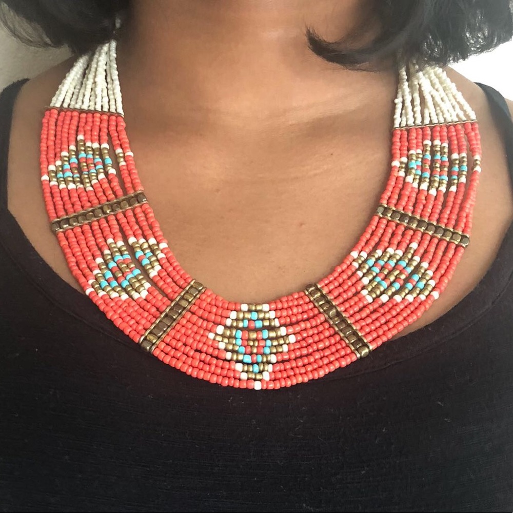 Seed bead necklace .